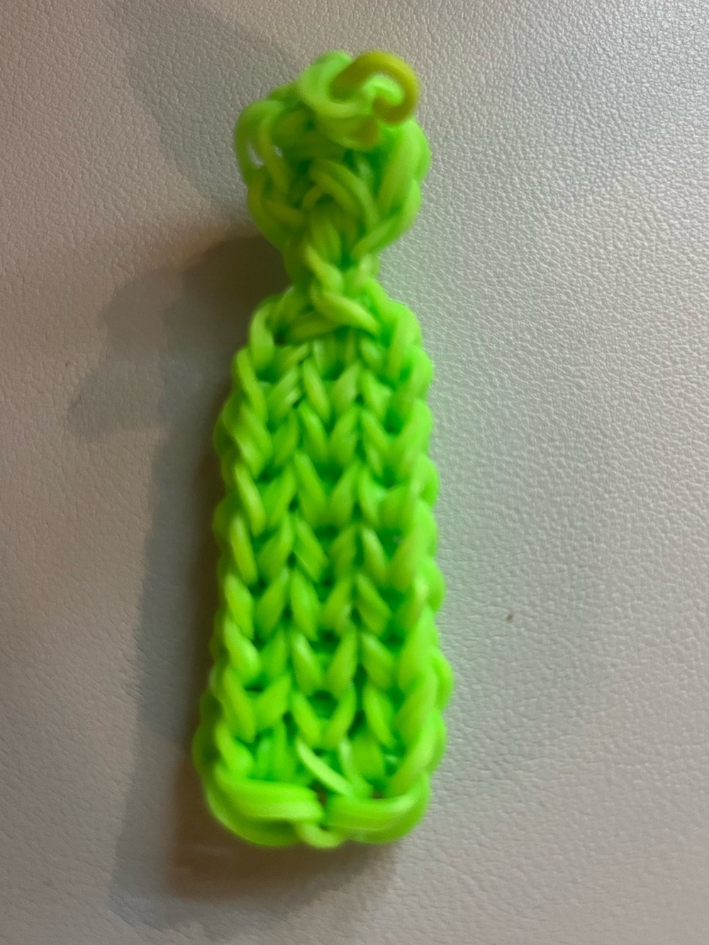 Neon Green Kids Rubber Band Keychain Charm